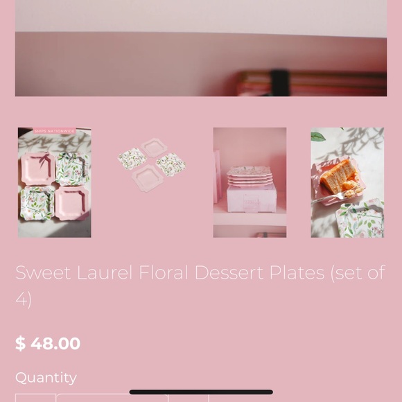 Sweet Laurel Floral Dessert Plates (set of 4) - Picture 3 of 3